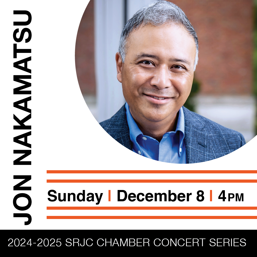 Jon Nakamatsu Sunday, December 8, 4pm. Part of the 2024-2025 SRJC Chamber Concert Series