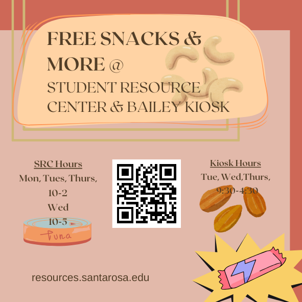 Free snacks and produce at the Bailey Field Kiosk every Tuesday, Wednesday and Thursday
 9:30-4:30 all Summer

Please bring a Bag!

We are located near the Track & Field

 for specific location-----> maps.santarosa.edu