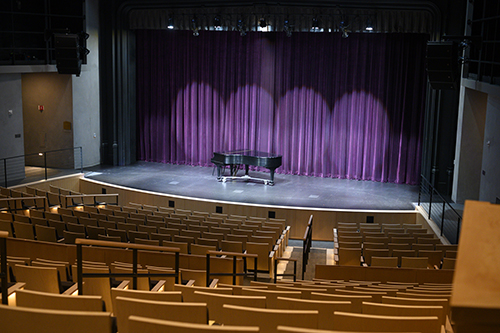 Photo of Burbank Auditorium, showing seating and the stage