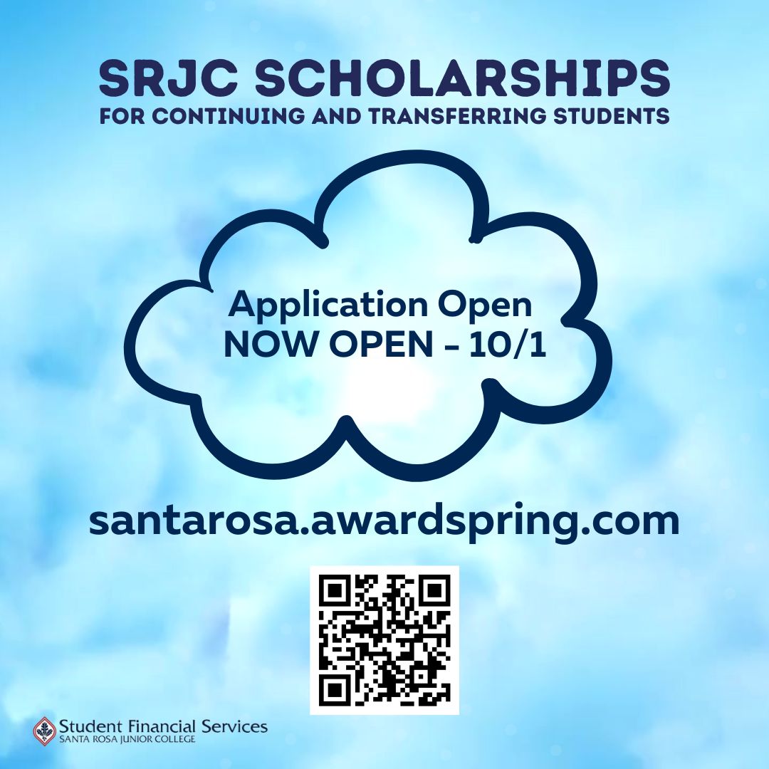 With over 650 named scholarships, and millions of funds available, SRJC scholarships can help make your college journey more affordable!  Don’t miss out on this opportunity for FREE money to support your education. You deserve it!  OPEN NOW until OCTOBER 1