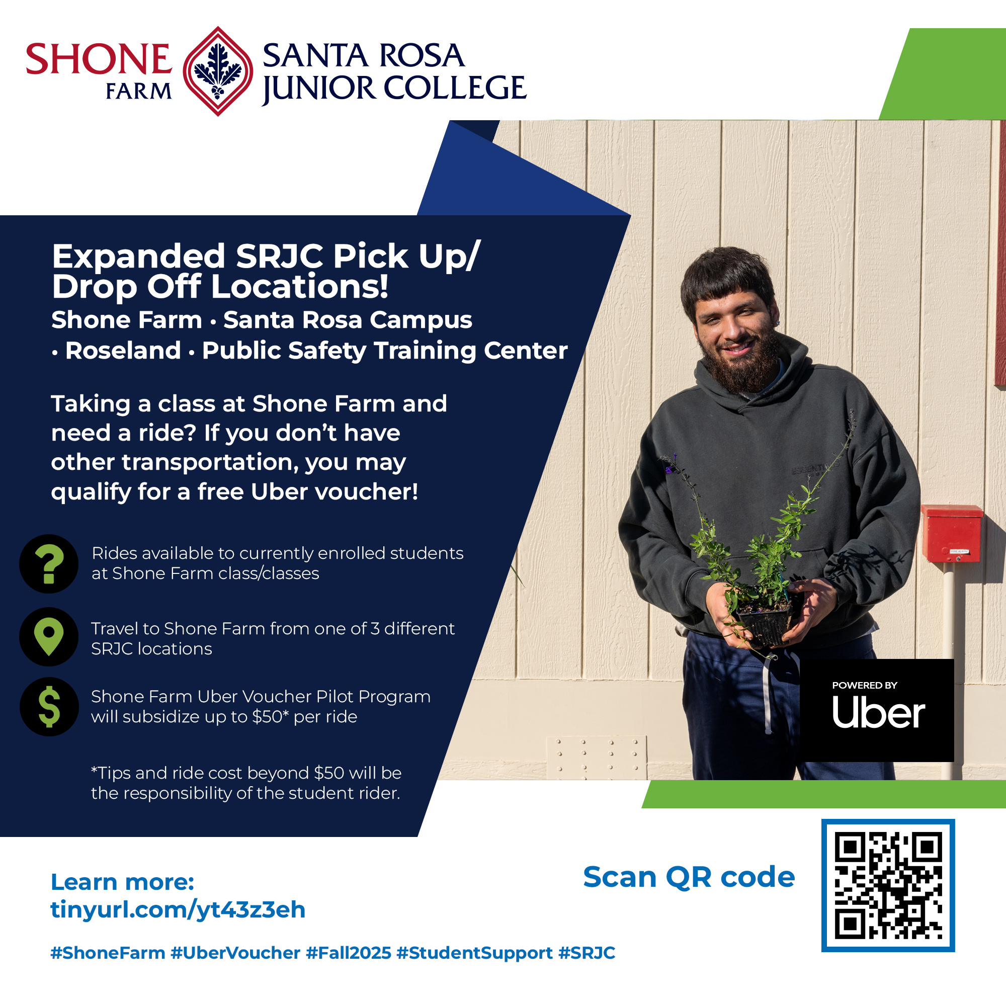 Shone Farm Santa Rosa Junior College Expanded SRJC Pick Up/Drop Off Locations Shone Farm Santa Rosa Campus Roseland Public Safety Training Center Uber