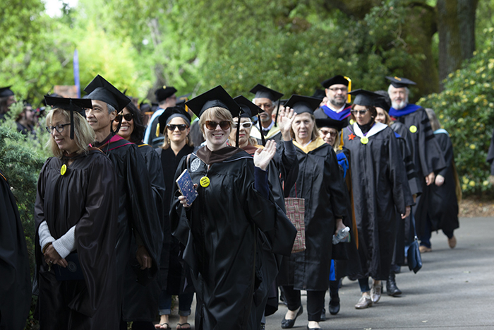 Faculty in academic dress